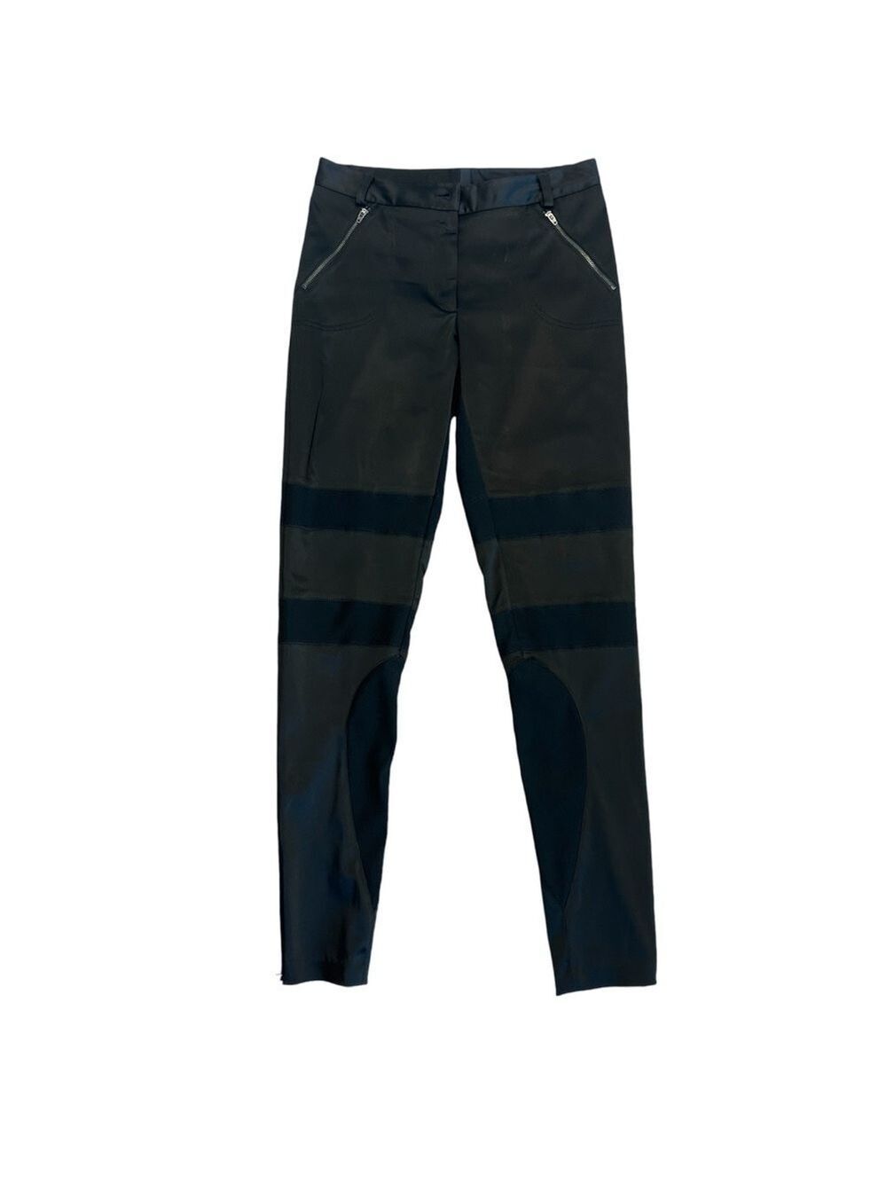 Nicole Miller black satin high waisted equestrian riding pants Sz 8
